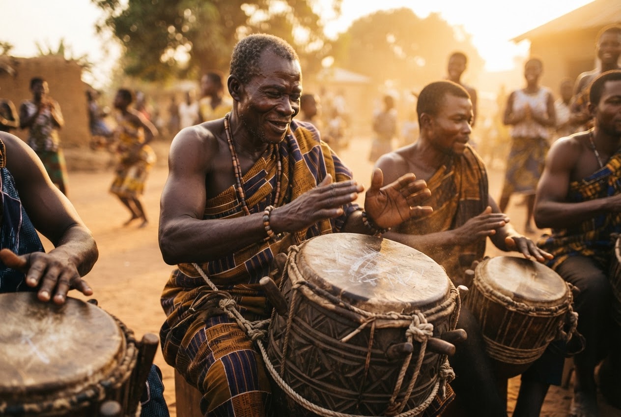 Agbadza drummers