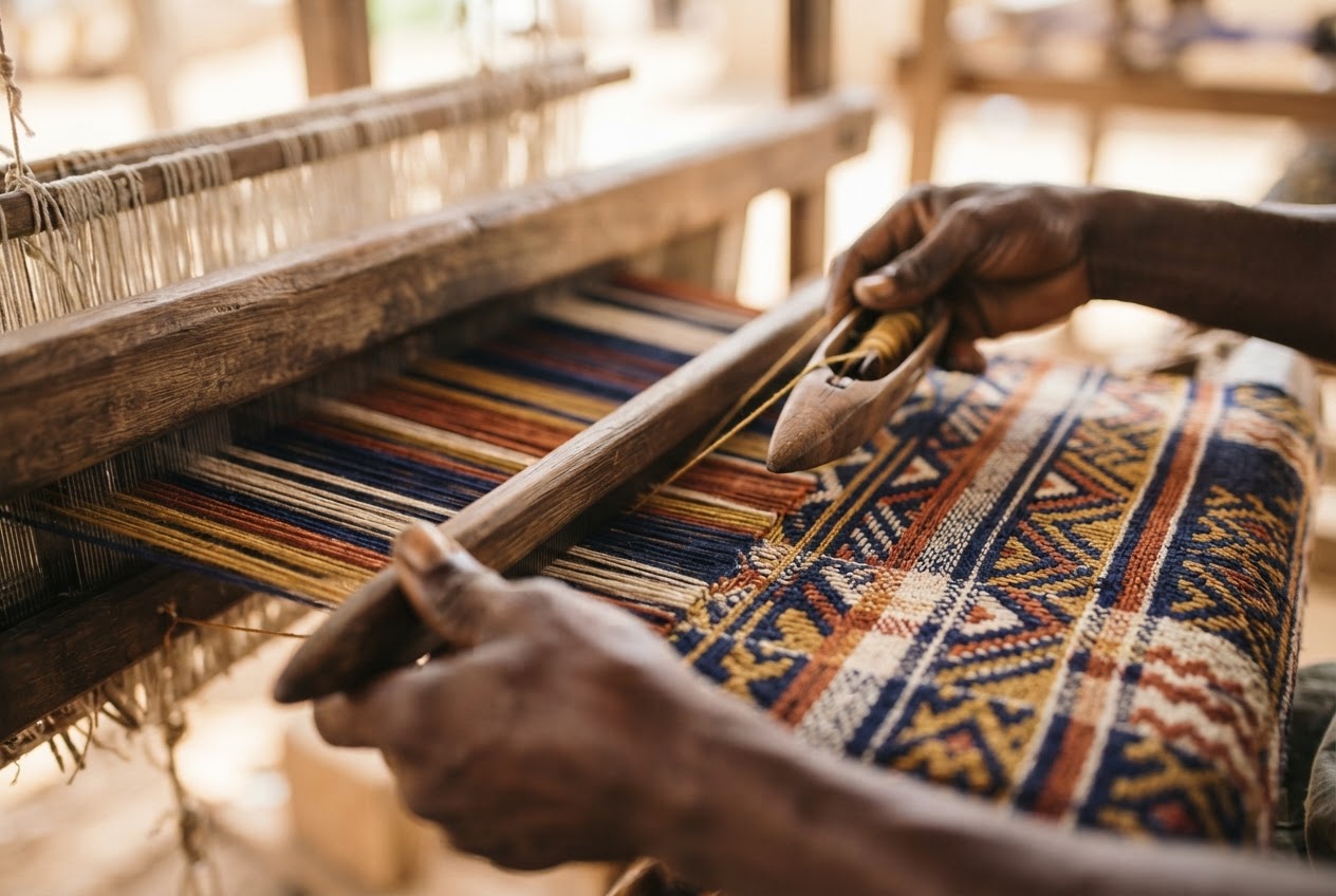 Ewe Kente being woven